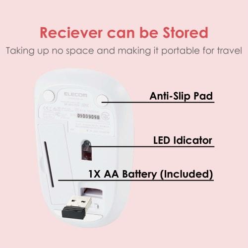 Elecom Мышь беспроводная (Приемник включен) Размер M 3 кнопки тихий ИК-датчик энергосбережение розовый M-IR07DRSPN