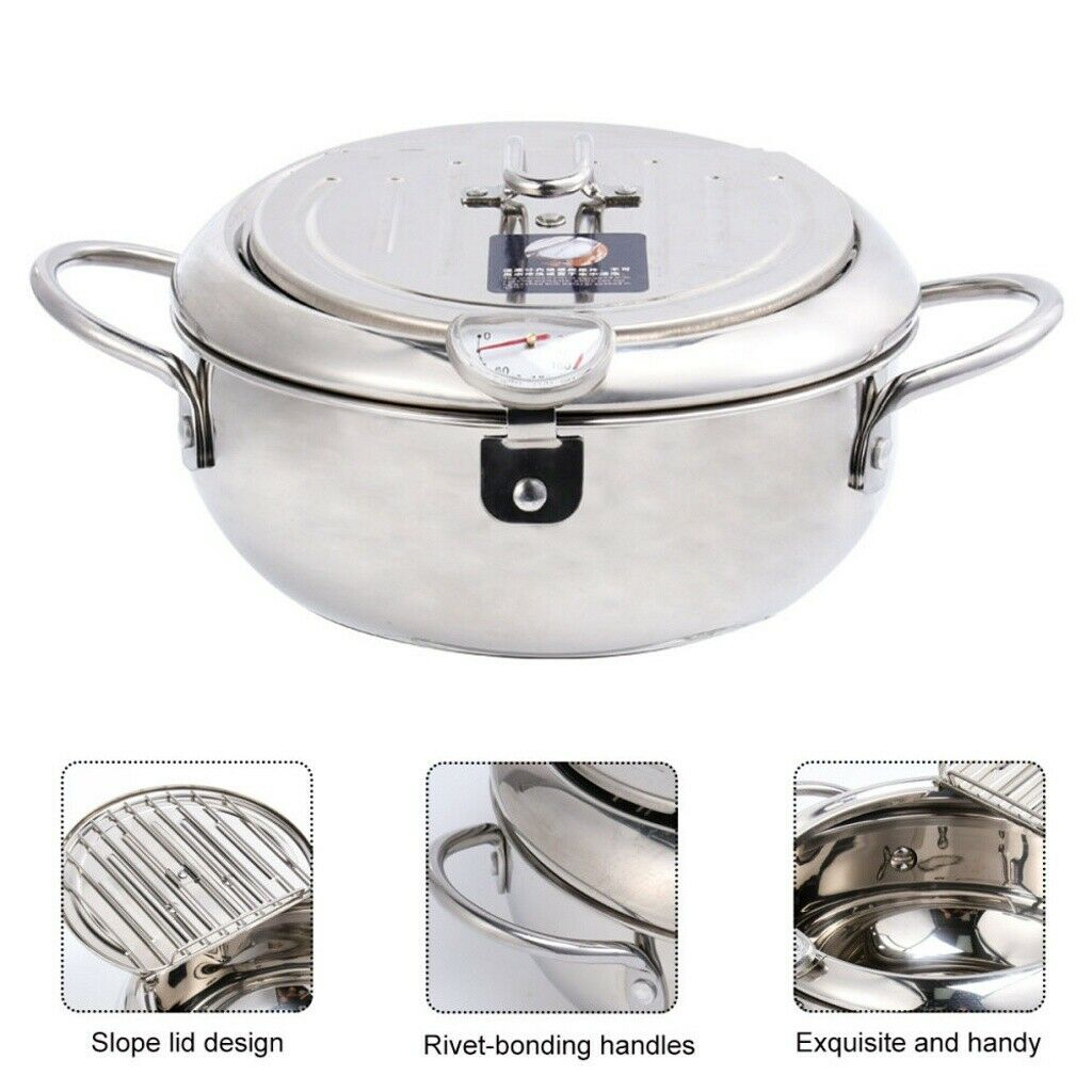 Глубокая сковорода, фритюрница в темпуре, с крышкой, с контролем температуры, жареная курица