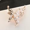 Elegant Rhinestone Butterfly Brooch with Pearl Accent - Japanese and Korean Fashion Pin for Ladies' Suits