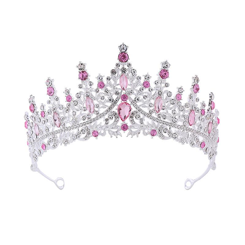 Свадебный головной убор с короной, аксессуары для волос из сплава, повязка на голову ручной работы со стразами, корона на день рождения, вечерние свадебные аксессуары