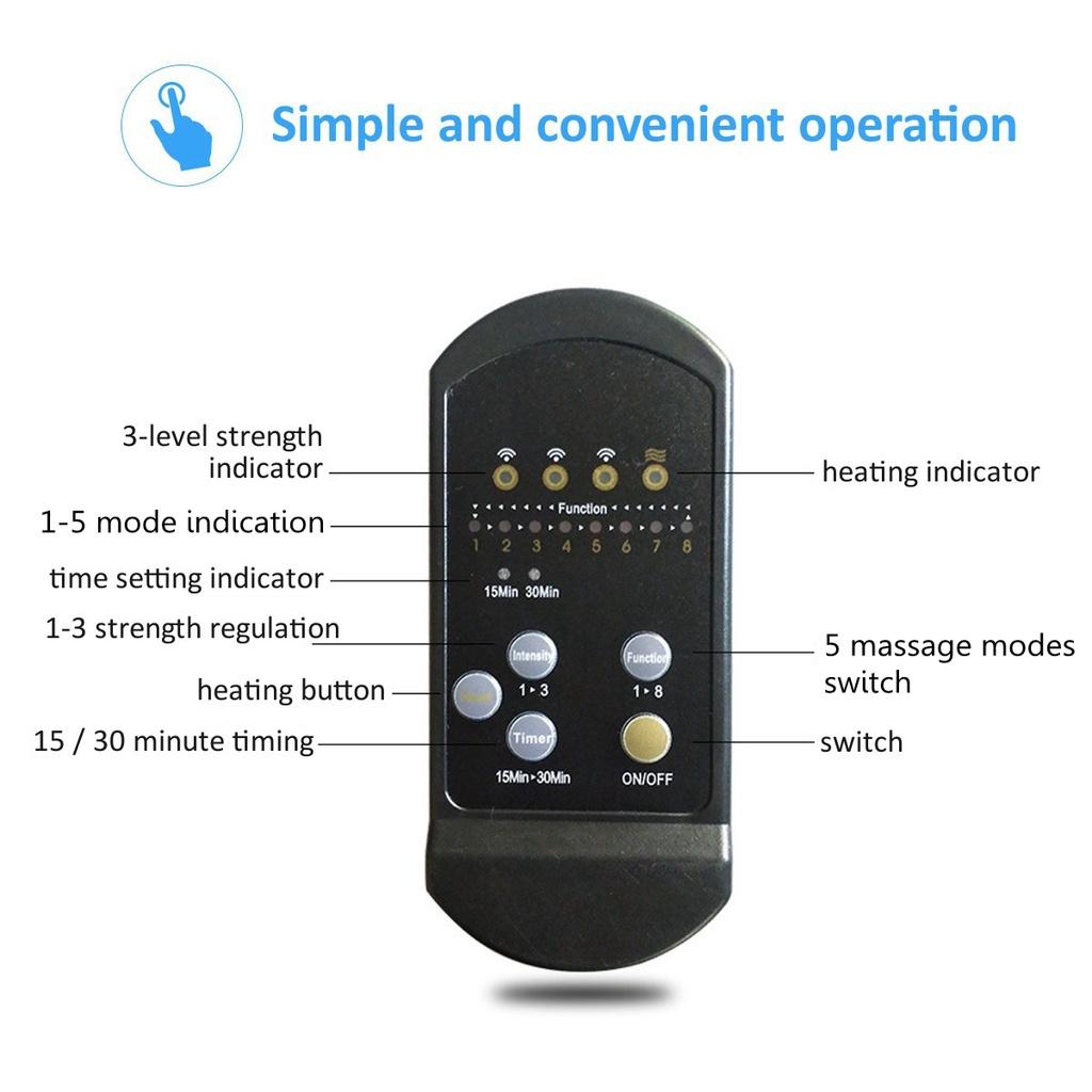 DC 12V 5 Mode Portable Massager Pad Home Infrared Heating Back Vibrator Massage Electric Vibrating Car Massage Chair Pad