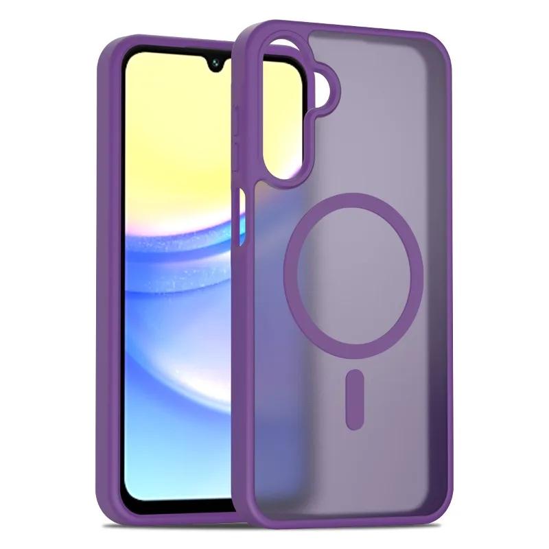 Магнитный матовый полупрозрачный противоударный чехол из поликарбоната для Samsung A56 A36 A26 A16 A06 A55 A35 A25 A15 для чехла для беспроводной зарядки Magsafe