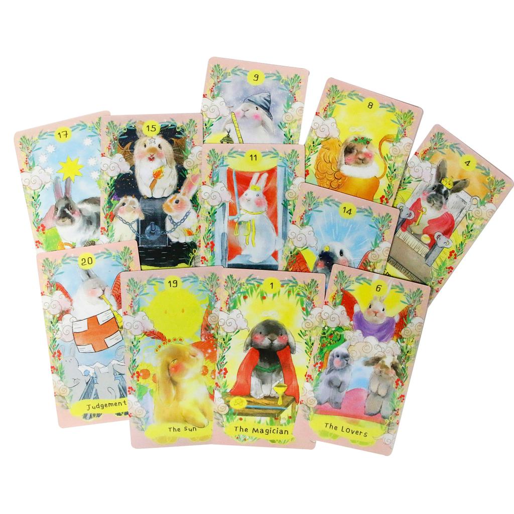 Таро «Пухлый кролик» 12*7 см. Колода из 78 карт с милыми кроликами. Жесткая упаковка 2,75 х 4,75 дюйма.