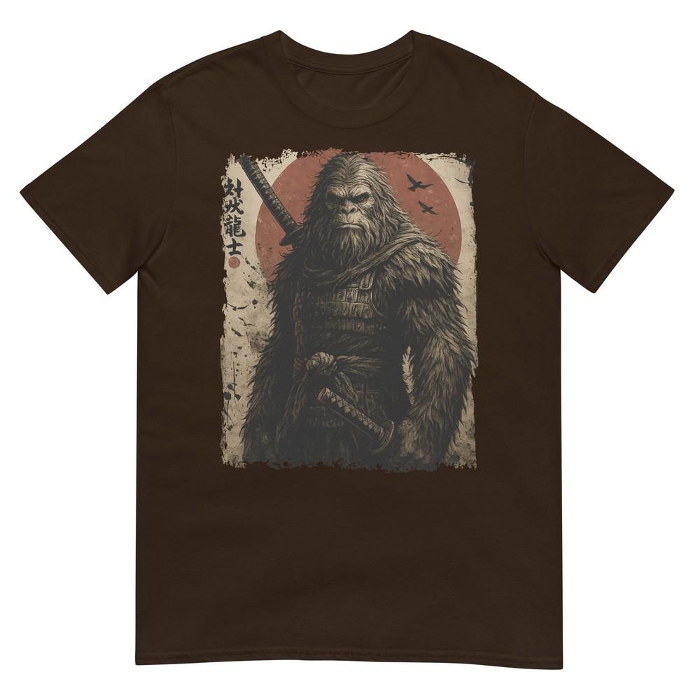 Vintage Japanese Art Anime Bigfoot Samurai Graphic Sasquatch TShirt
