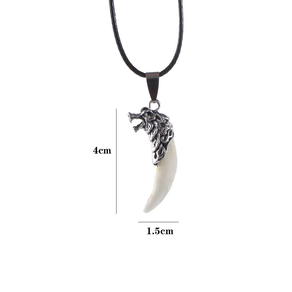 Elegant Men Jewelry Hot Sale Fashion Titanium Steel Domineering Pendant Wolf Tooth Necklace