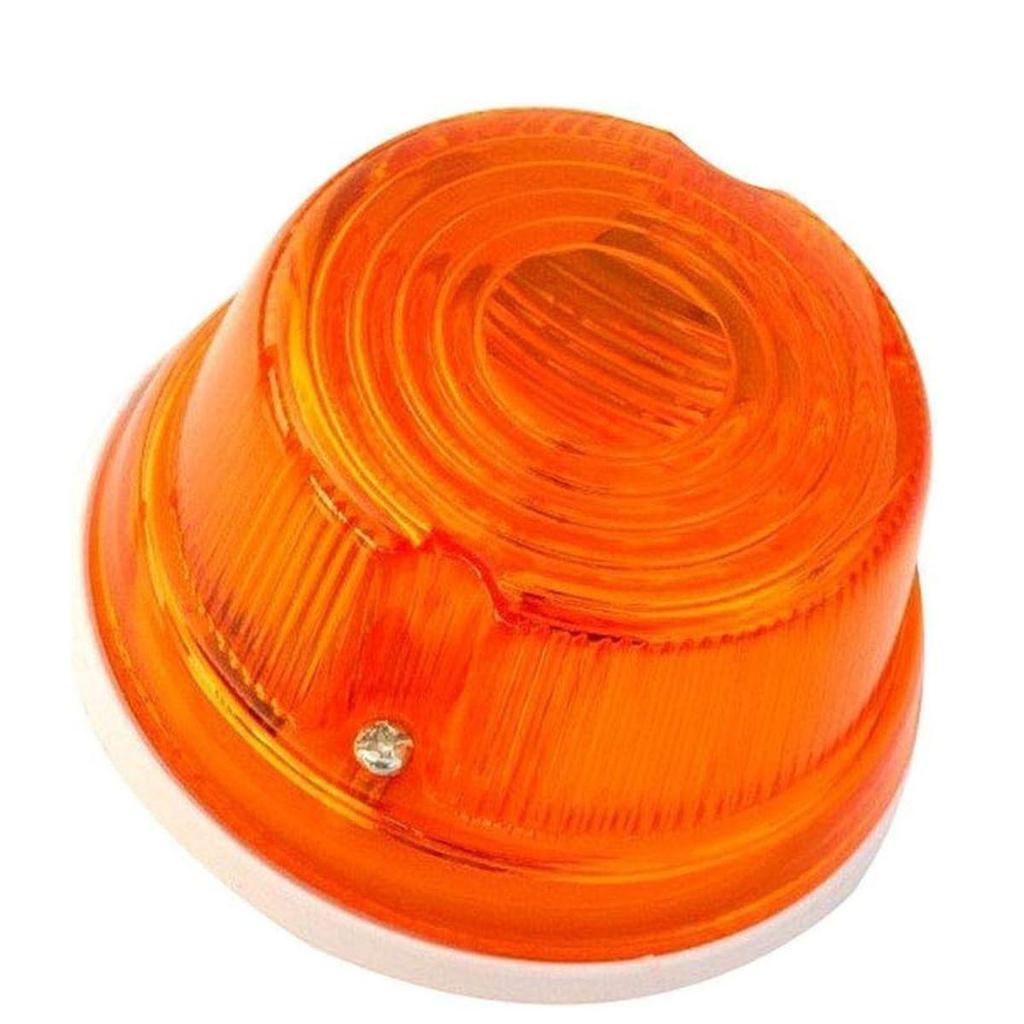 2-Pack Universal Round Amber LED Tail & Indicator Lights | 24V Trailer Turn Signal Lamps for RV, Truck, Tractor, Hinomoto, Kubota, Iseki, Yanmar