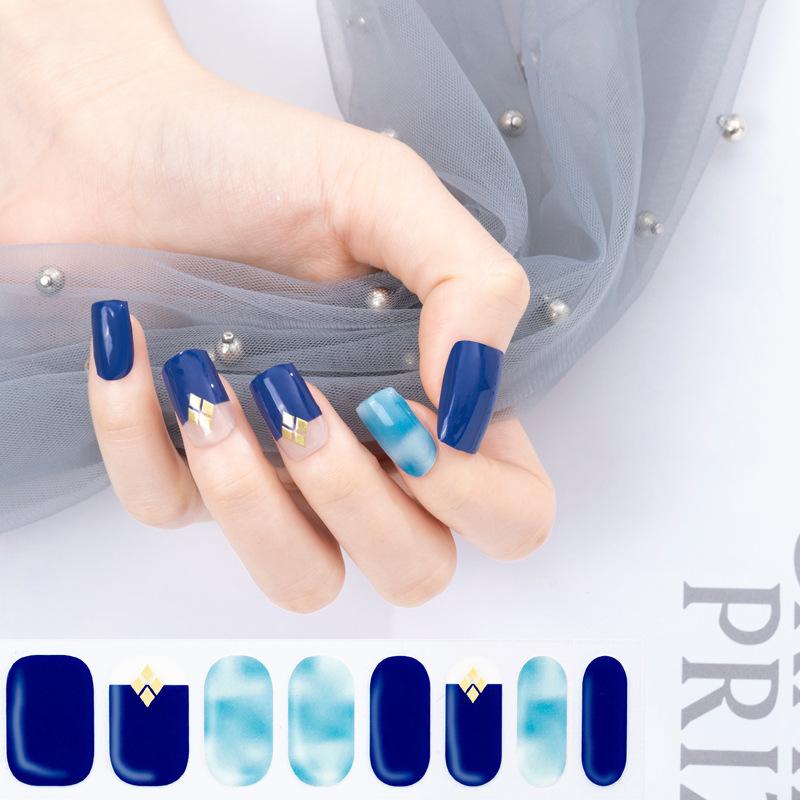 Наклейка для ногтей с рисунком 5D Полуотвержденная гелевая наклейка для ногтей декоративная Бронзовая