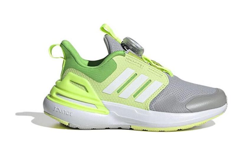 adidas Rapidasport BOA Амортизация Устойчивость к истиранию Дышащие Низкие Детские Беговые Кроссовки Серый Зеленый Школьные IE4542