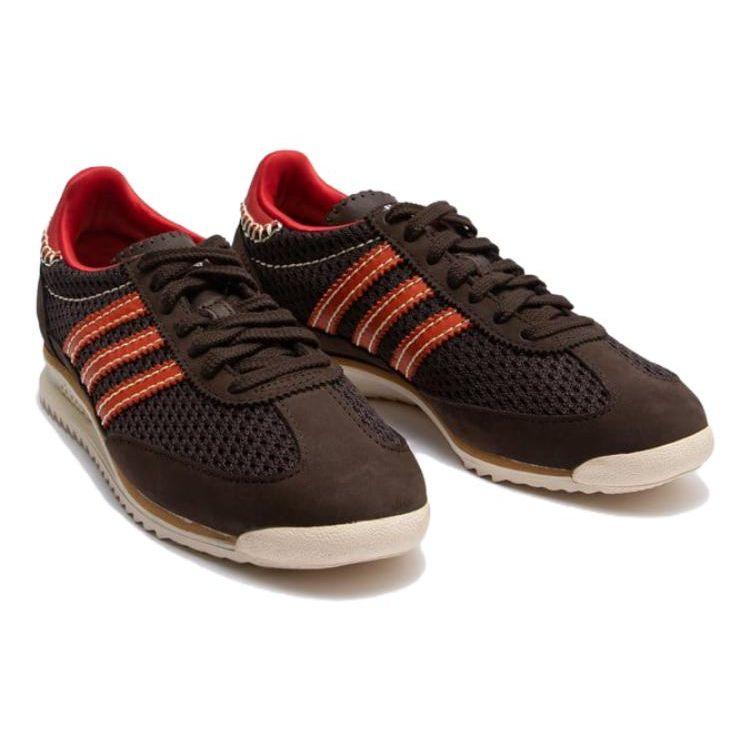 Wales Bonner x adidas SL72 Knit Коричневые Унисекс Кроссовки Темно-коричневый Колледжский-оранжевый Кремово-белый IE1664