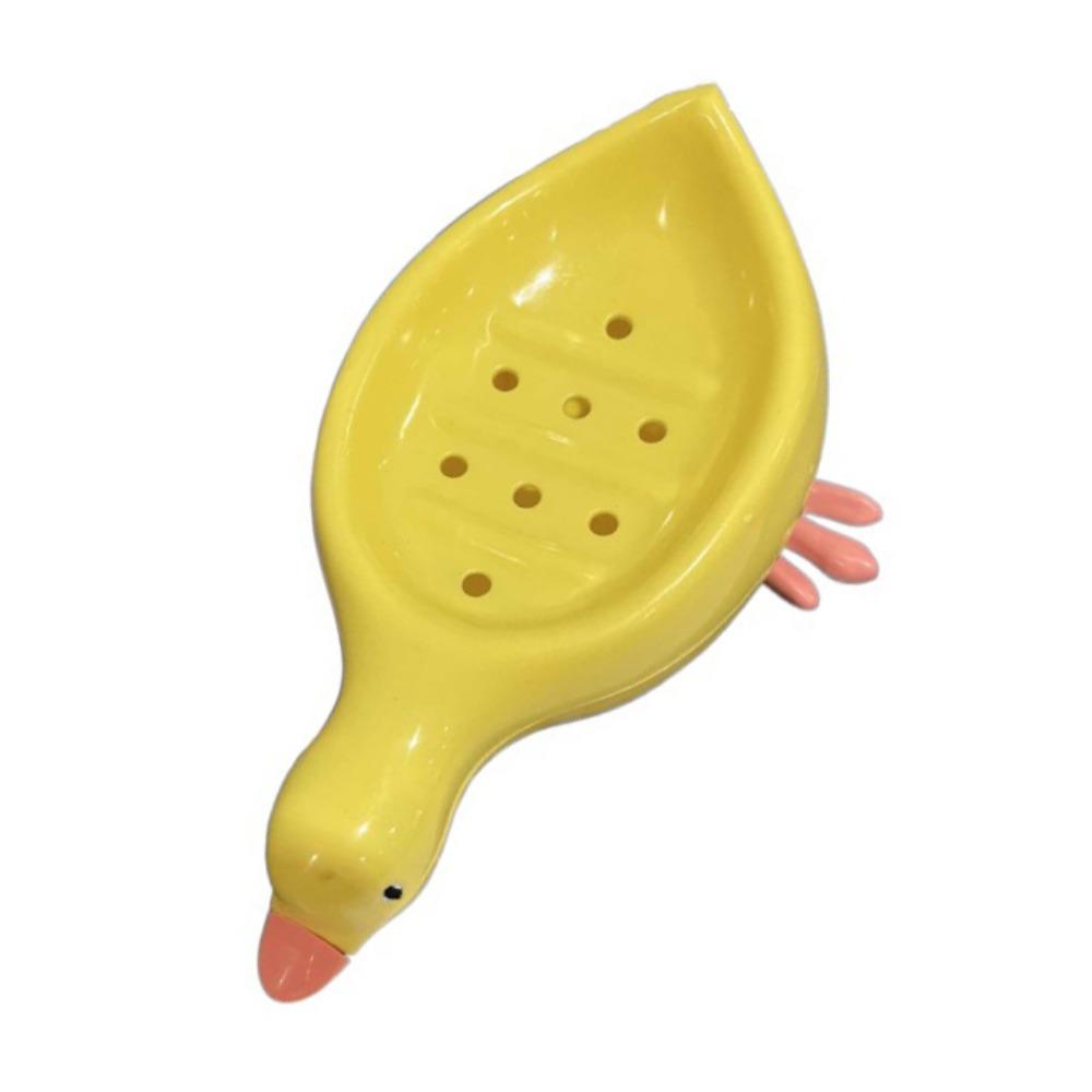 Yellow Duck Shape Soap Dishes Drainable Soap Holders Drain Box Soap Box Kitchen