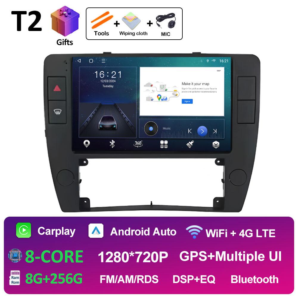 Беспроводная стереосистема Carplay DSP для Volkswagen Passat B5 2000 2001 2002 2003 2004 2005 Android 14 Вентилятор охлаждения Bluetooth Аксессуары