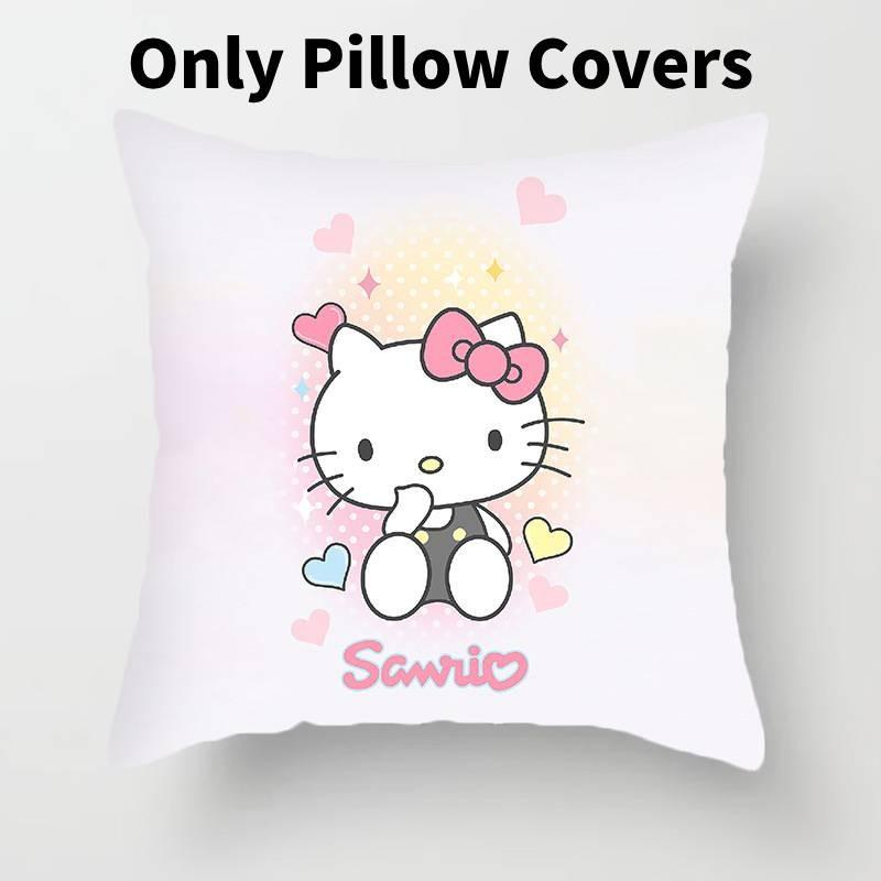 Hello Kitty Plush Pillow Cover With Soft Peach Skin Fabric For Bedroom And Couch Decor