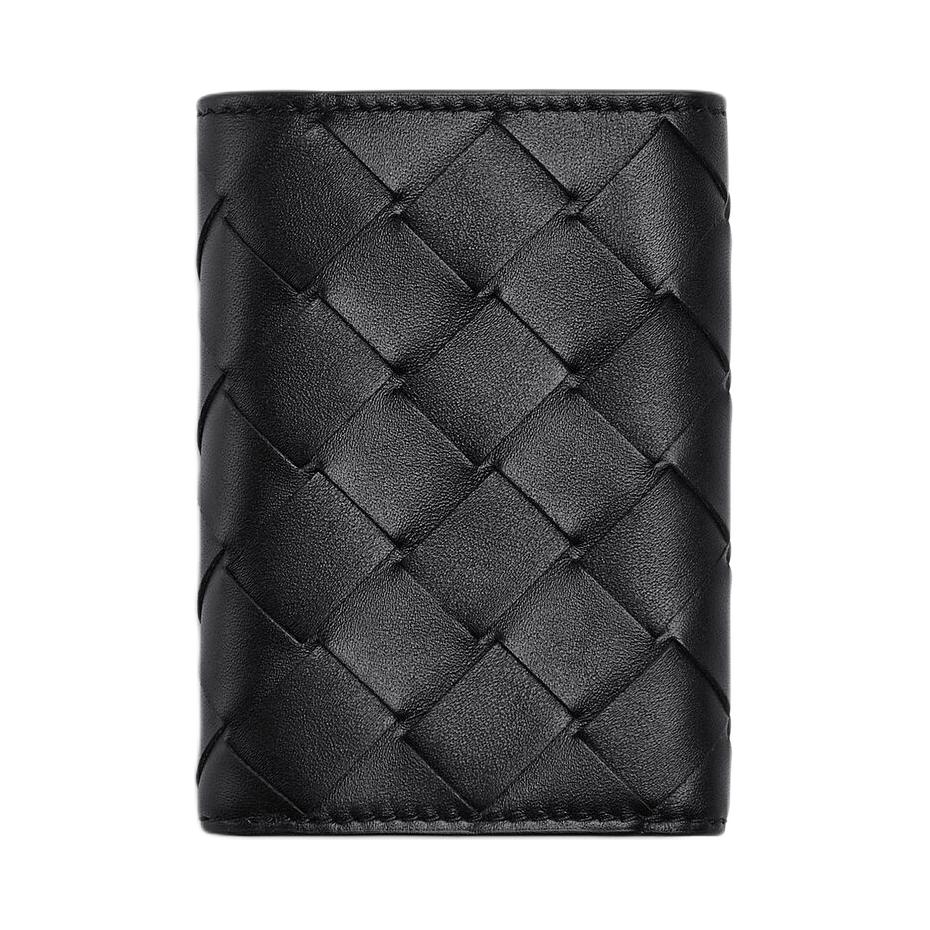 Bottega Veneta Плетеная трехстворчатая мужская сумка-кошелек Черная 751145VCPQ48803