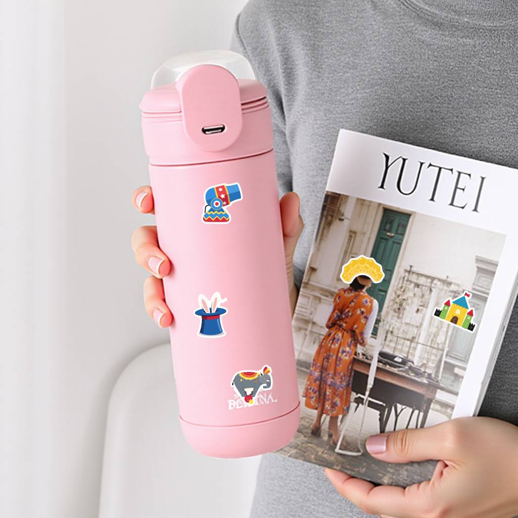 35pcs Whimsical Circus Stickers Colorful Animals  Stickers DIY Stickers For Suitcase Fridge Phone Luggage Laptop Guitar