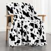 1 Piece of Black and White Cow Pattern Blanket Double-sided Flannel Digital Printed Sofa Blanket, Air Conditioning Cover Blanket