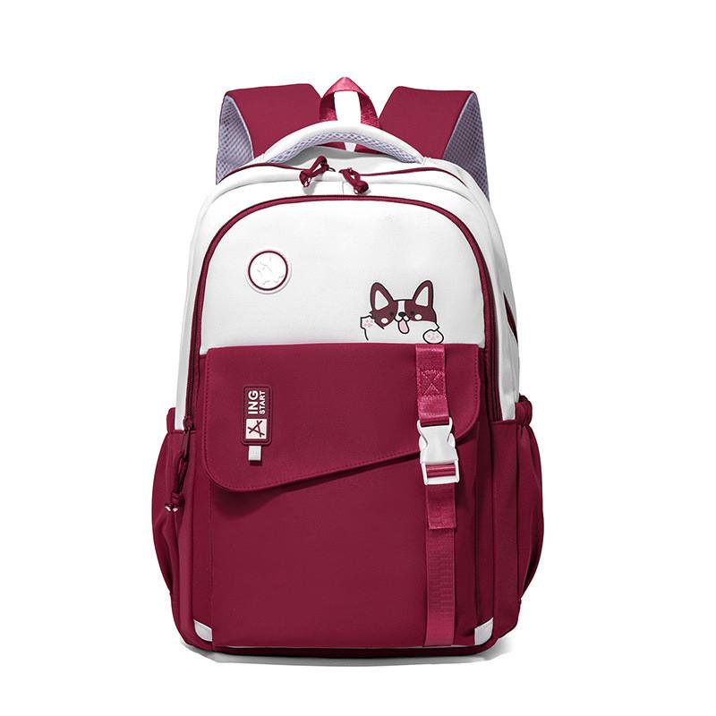 Large Simple Capacity Backpack With Puppy Print And Letter Design For Daily