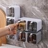 Wall-Mounted Spice Jars 300/600/900/1200ml Organizing Box with Spoon Space-Saving Kitchen Storage Home Supply