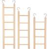 3 Pack Wooden Bird Ladder, Bird Cage Ladder Climbing Toys for Parakeets, Parrots, Cockatoo & Lovebirds