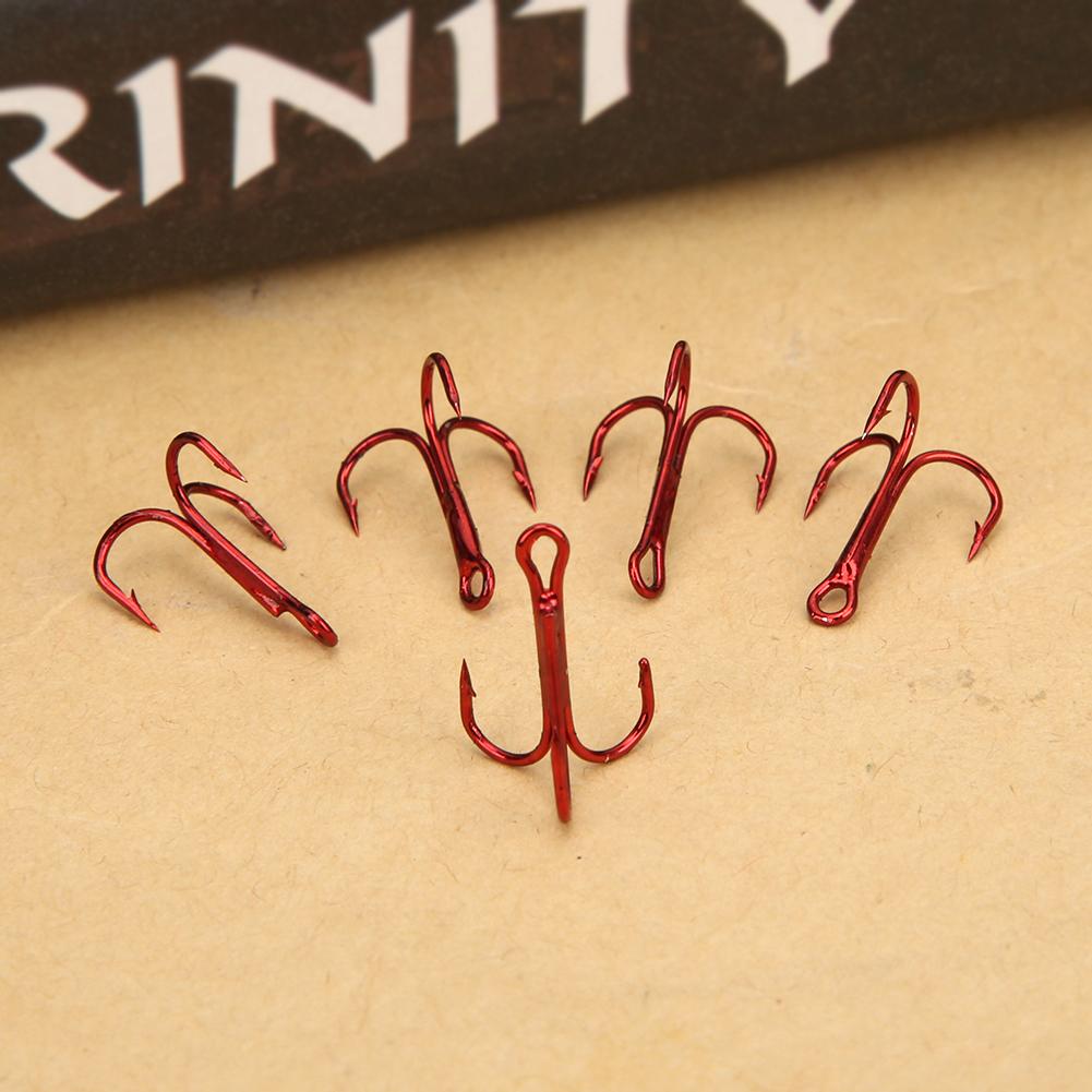 100 шт. Красные тройные крючки Высокоуглеродистая сталь Рыболовный крючок Крючок Рыболовные аксессуары 10#