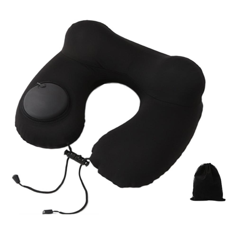 Inflatable U-Shaped Travel Pillow Soft Neckrest Pad Relaxation Neck Support Cushion Office/School