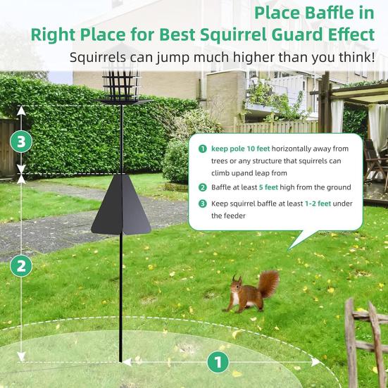 Перегородка для белки Прочная Удобная Гладкая поверхность Регулируемая Прочная защитная Простая установка Наружная подвесная кормушка для птиц Защита Садовые принадлежности
