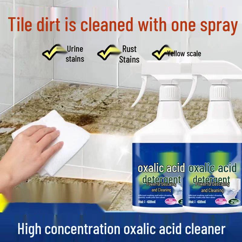 Powerful Home Oxalic Acid Cleaner: Stain Remover, Descaler, Yellowing Inhibitor, Antibacterial Bathroom & Toilet Bowl Cleaner