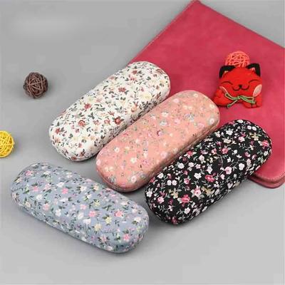 Чехол для солнцезащитных очков EOENKK Retro Floral, чехол для очков для чтения из ткани с принтом, жесткий защитный чехол для очков, женский футляр для хранения оптических очков