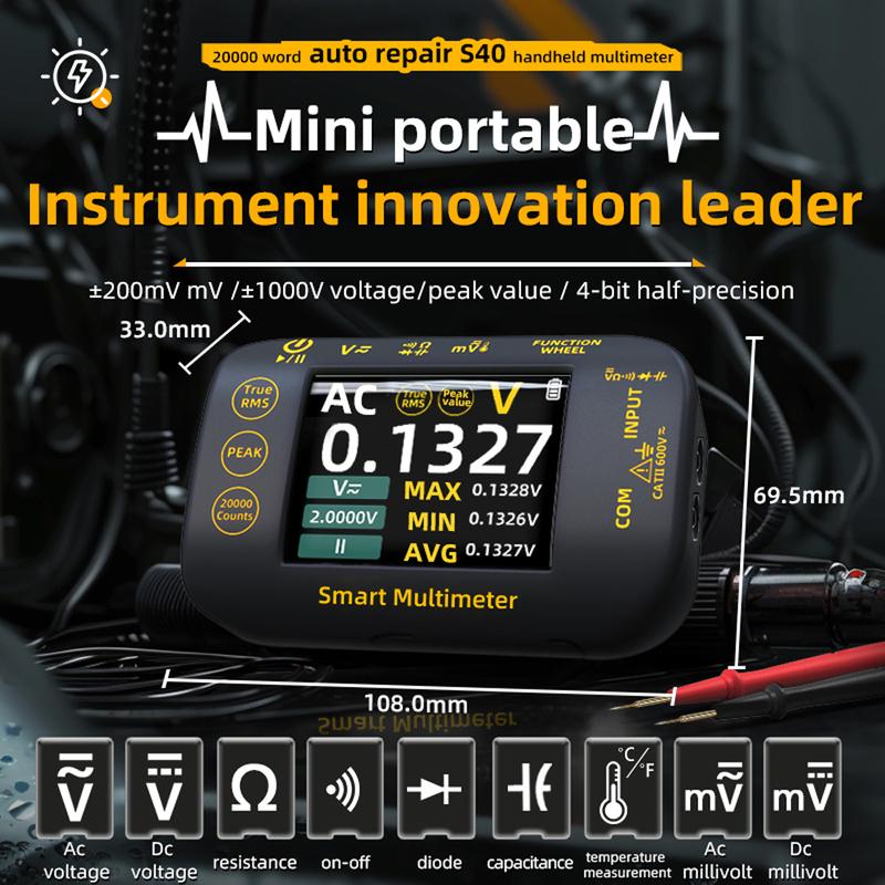 BSIDE Mini Digital Multimeter 20000counts High-precision Multitester 200Mohm Resistance Voltage Capacitance Hz Continuity Tester