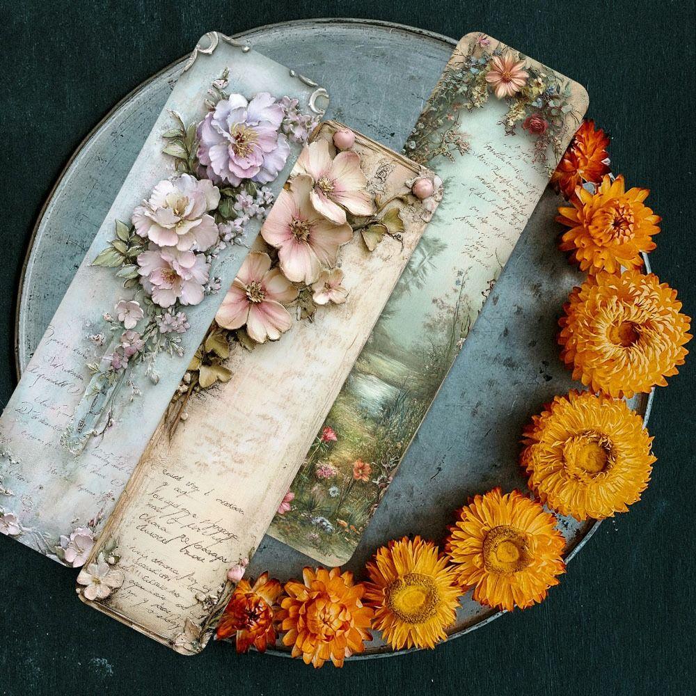 30 шт. Цветы Пейзаж Книжный Клуб Закладки Страниц Винтажные DIY Декор для Чтения Студенты