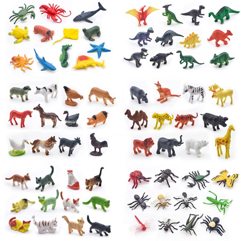 Wild Animal & Marine Insect Farm Model: Dinosaur Soft Glue Toy Set for Kids