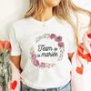 Девочки Одинокие Прощальные Девичник Вечеринка Evjf Топы Team Future Bride Футболка с короткими рукавами Футболка для французских женщин Свадебная рубашка