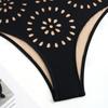 Navy Black Laser Cutting Flower Hollow One Piece Swimsuit and Skirt  Women Swimwear Skirt Bathing Suit Girls Summer Beachwear Dress