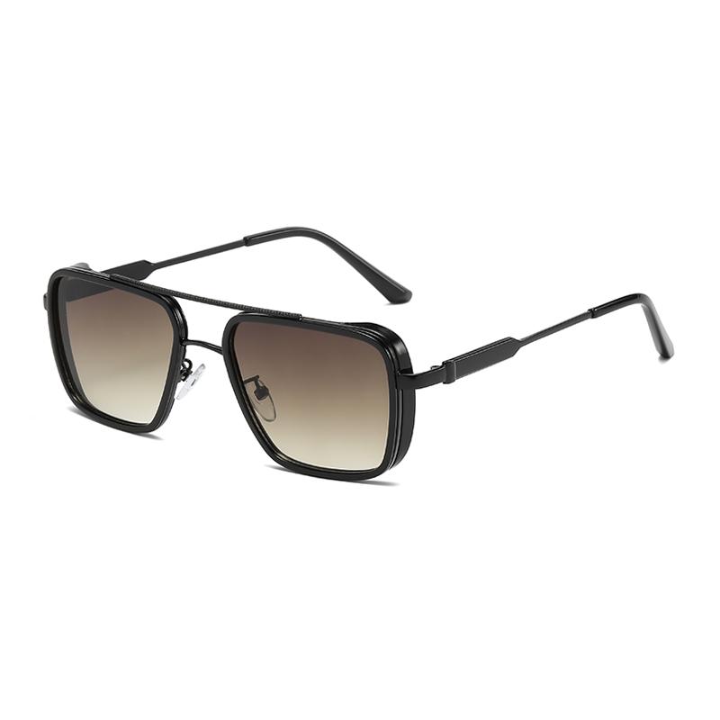 Trendy Metal Square Steampunk Sunglasses Custom Logo Metal Shades Sun Glasses