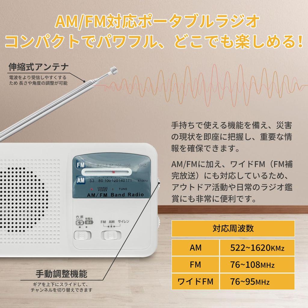Multifunctional Disaster Prevention FM Radio with SOS Disaster Prevention Power Charge Waterproof Waterproof Disaster prevention officer instruction