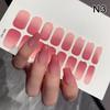 16Pcs/Sheet Semi-Cured Gel Nail Polish Sticker Long-Lasting Extension Cream Nail Decal Full Cover Gradient Color Cured Slider