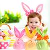 1Pc Candy Bag Easter Figure Originality Silk Ribbon Cartoon Rabbit Ear Floral Print Fabric