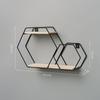 Golden Double Hexagonal Wall Shelf