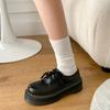 Модные женские мокасины весна и осень новые черные туфли Мэри Джейн на платформе с круглым носком на шнуровке женские кроссовки модные женские оксфорды