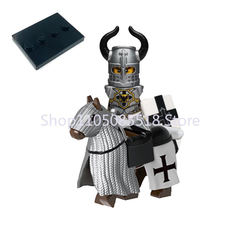 MOC Medieval Military Lion Knight Building Blocks Accessories Castle Soldier Shield Armor Model Toy Gift Mini Brick E023 Weapons