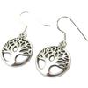 [P3746] - Silver 'Tree of Life' Silver Earrings - 20 Mm