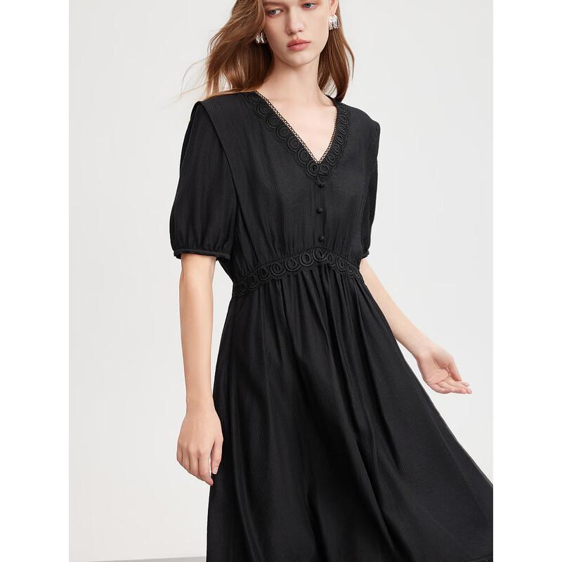 ELLE Women's V-Neck Slimming Mini Dress