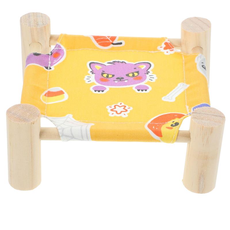 Приподнятая конструкция Кровать для мелких животных Гамак для морской свинки Кровать для кошки Гнездо для сна питомца Клетки Деревянный материал Домик для кролика Дышащая кровать