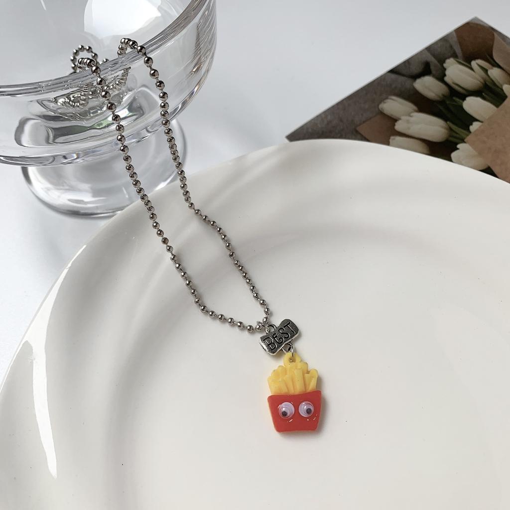 Sweet Cool Bear Series Metal Necklace Simple Retro Round Brand Pendant Versatile Niche Design Clavicle Chain