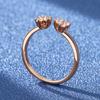 S925 Silver Ring S925 Silver Moissanite Plain Ring Niche Design Index Finger Ring Women's Fashion Personality Champagne Gold Ring