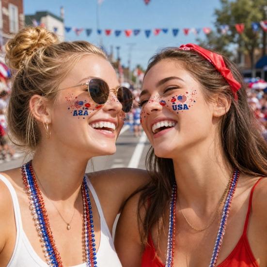 Waterproof Freckle Tattoos Stickers, USA Flag Face Stickers for Independence Day, Patriotic Temporary Body Art for Women Girls, Party Makeup