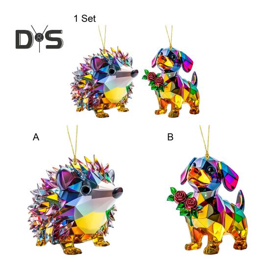 1/2 шт. Автомобильные подвески с шнурком, легко подвешиваются, цветные хрустальные украшения, сверкающие акриловые украшения, подвески в виде ежика