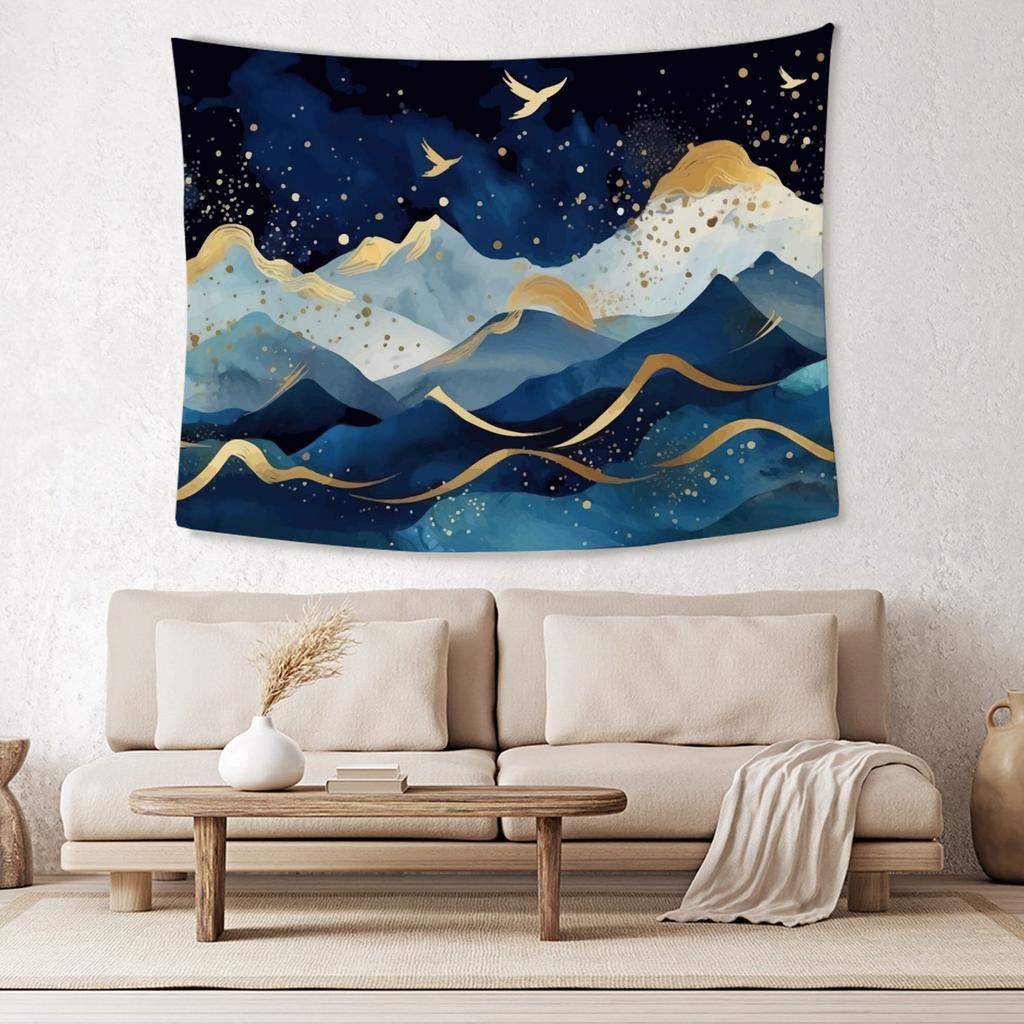 Abstract Mountain Tapestry, Boho Tapestry Wall Hanging, Nature Landscape Wall Art, Scenery Tapestry, Wall Hanging for Living Room Bedroom