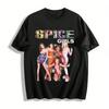 Футболка с графическим принтом Spice Girls 90-х Ретро Принт женской группы Повседневная футболка с круглым вырезом и коротким рукавом для женщин Футболка из чистого хлопка