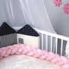100CM/200CM Cot Baby Crib Bumper Mesh Pillow for Cradle Newborn Bedding Pads Protector Baby Bedding Nursery