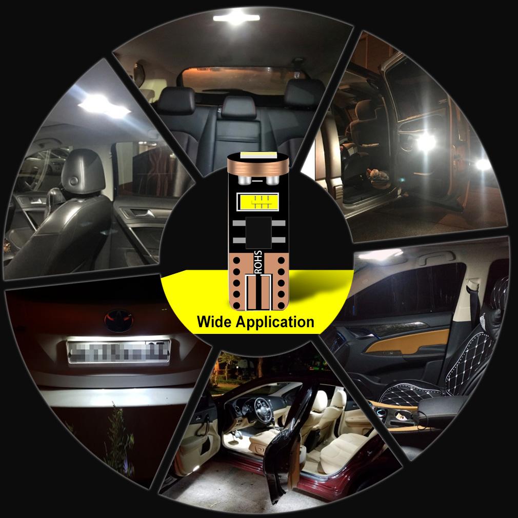 2 шт. W5W светодиодный T10 автомобильный фонарь CSP 6000K белый автомобильный номерной знак 194 168 светодиодный светильник для салона автомобиля купольные светильники постоянного тока 12 В